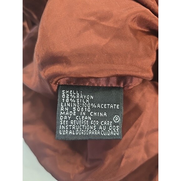 Vtg Chocolate Brown Velvet Silk Blend Blazer Womens Size 10P Steampunk Short NWT - Picture 6 of 8